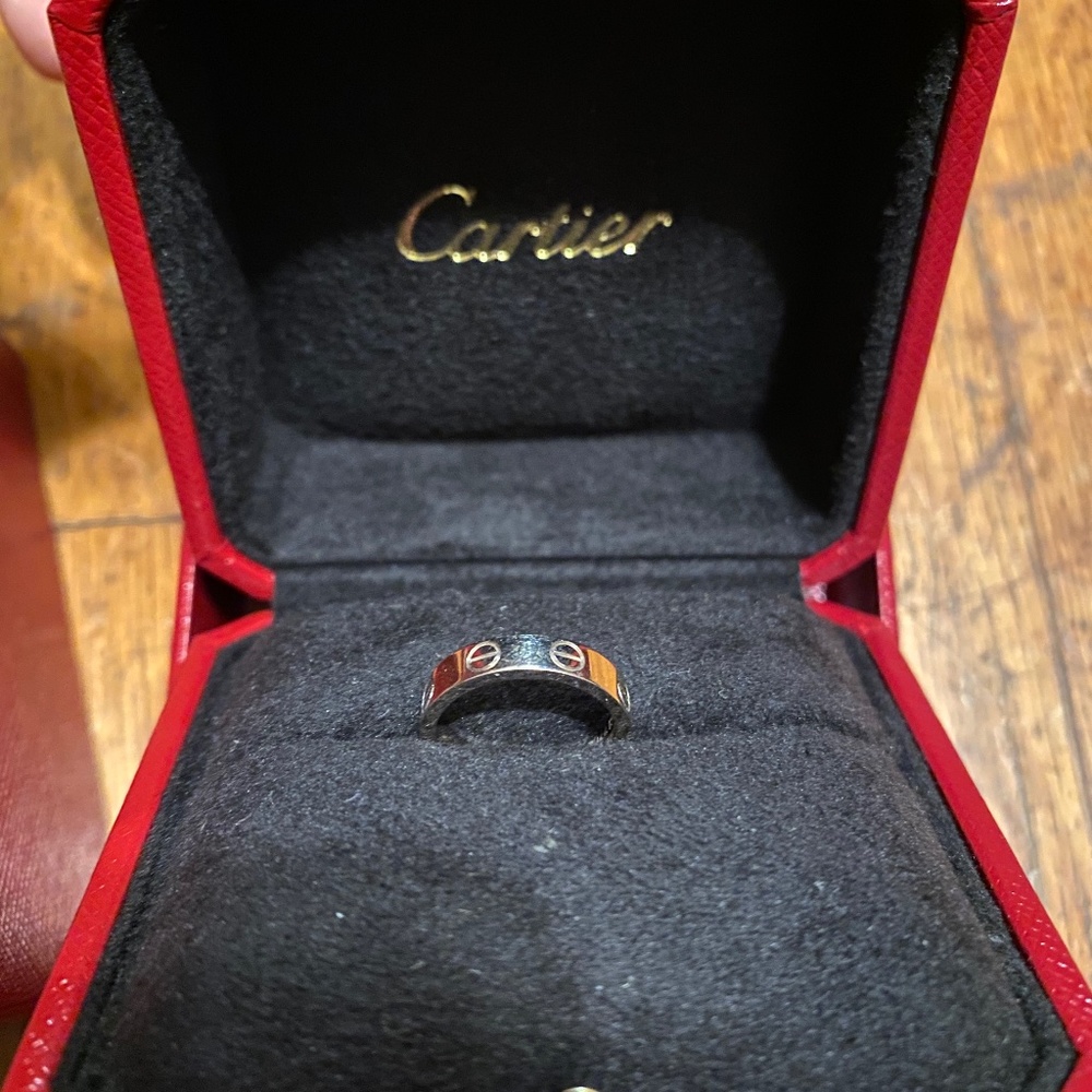 Cartier K18WG mini Love Ring size 46